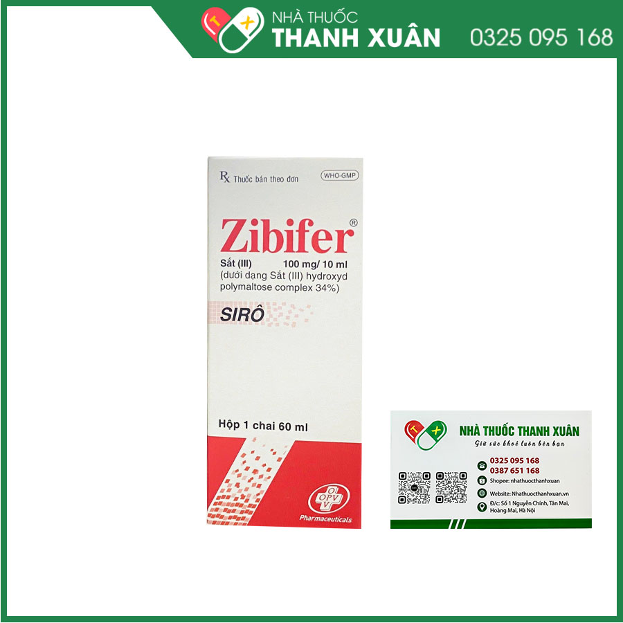 Zibifer thuốc điều trị thiếu máu do thiếu sắt và thiếu sắt không thiếu máu (thiếu sắt tiềm ẩn)